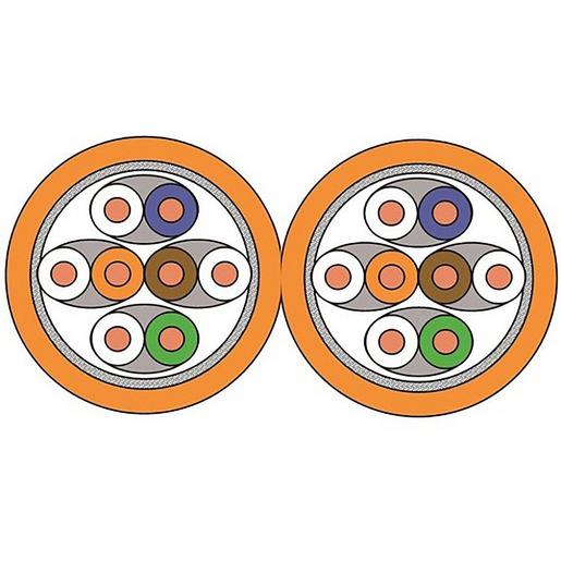 HCAT7HS23/2x4P100M Cu-Datenkabel 100m Trommel CAT7 AWG23 8P