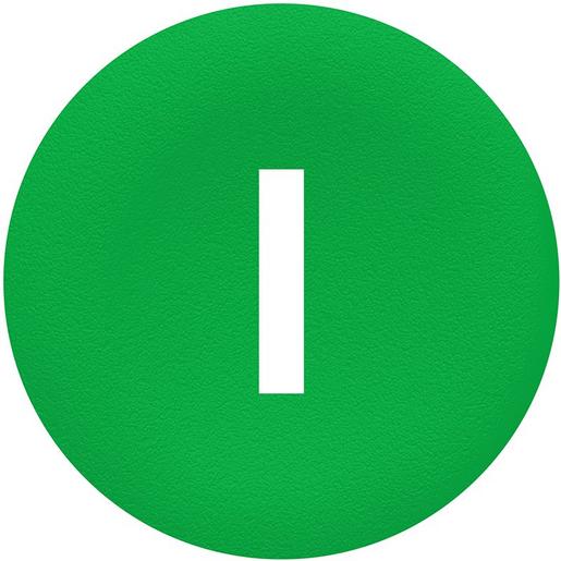 ZBA7331 Schutzkappe grün mit Beschriftung I für