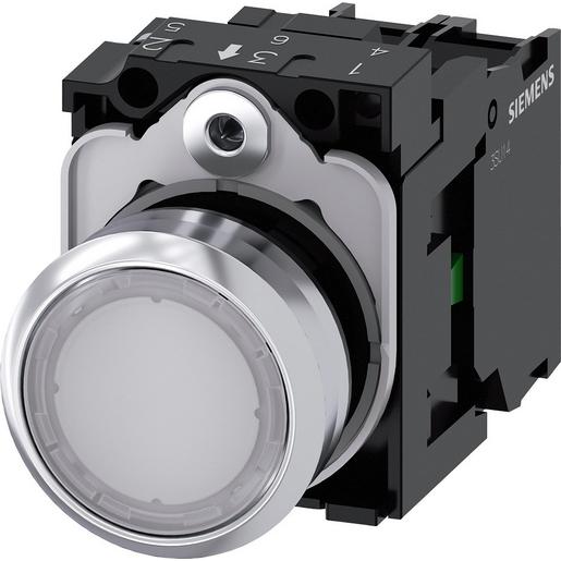 3SU1156-0AB60-1BA0 Drucktaster, beleuchtet, 22mm, rund, Met