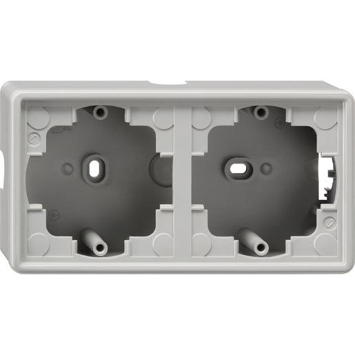 006242 AP-Gehäuse 2f + Rahmen S-Color Grau