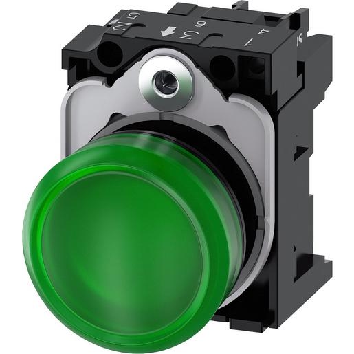 3SU1106-6AA40-1AA0 Leuchtmelder, 22mm, rund, Kunststoff, gr