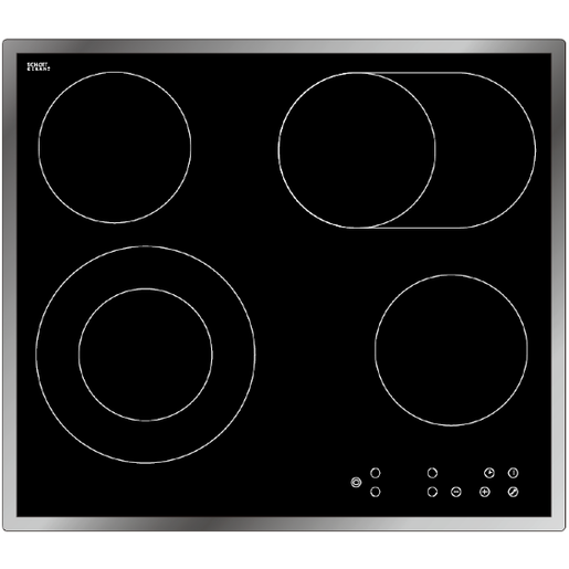 EB-C4-2KBTC CERAN© Kochfeld mit Edelstahlrahmen