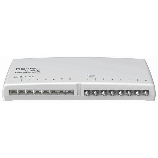 HW-EFHVB 8/8 EFH-Verteilerbox 8/8, 8x RJ45 Cat.6A + 8