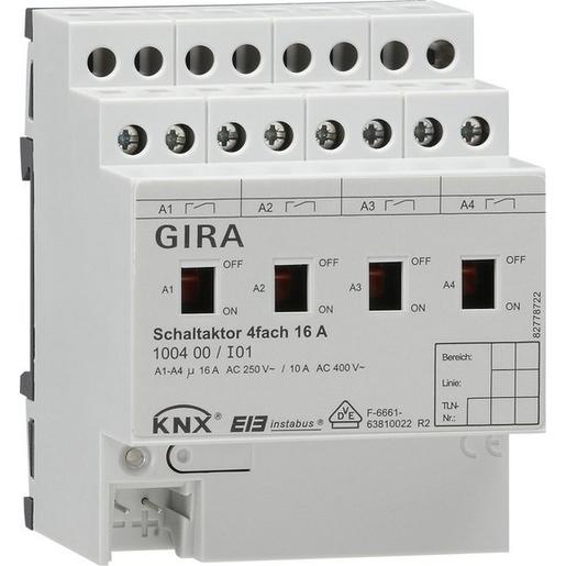 100400 Schaltaktor 4f 16 A Hand KNX REG
