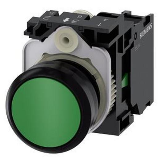 3SU1100-0AB40-1BA0 Drucktaster, 22mm, rund, Kunststoff, grü