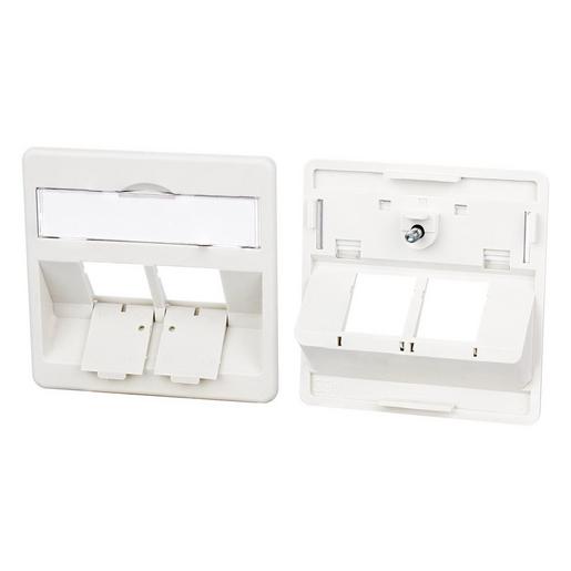 860210-02-I Zentralplatte 50 x 50 mm 2 Port, perlwei