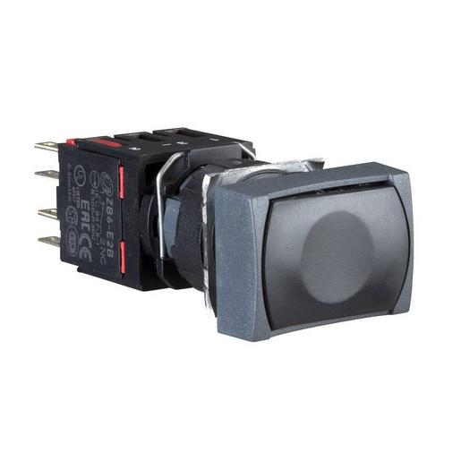 XB6DA22B Drucktaster, schwarz Ø 16, flach, ohne R