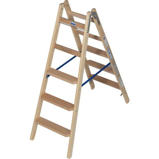 818324 Holz Stufen/Sprossen Doppelleiter 2x5