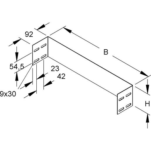 WSAS 105.300 E3 Abschlussstück für WSL/WRL, 105x300 mm,