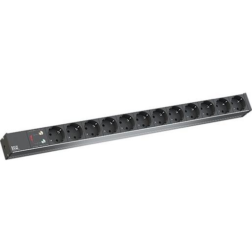 800.2334 ALU 1HE 12xCEE7/3 1xSPD Strom 2,0 CEE7/7