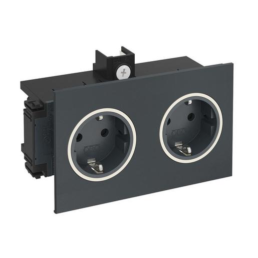 BRK 2STD agr Steckdose SIGNA IN 2-fach RAL7016 140x82