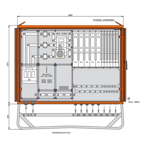 WA0065 Anschlussschrank 346kVA mit Wandlermessu