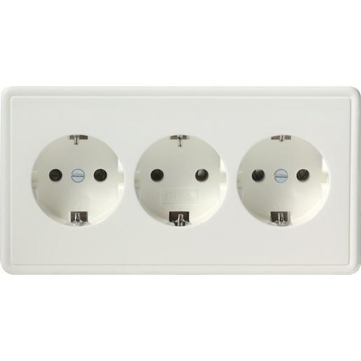 019940 3f-SCHUKO-Steckd. Rahmen eint. S-Color R