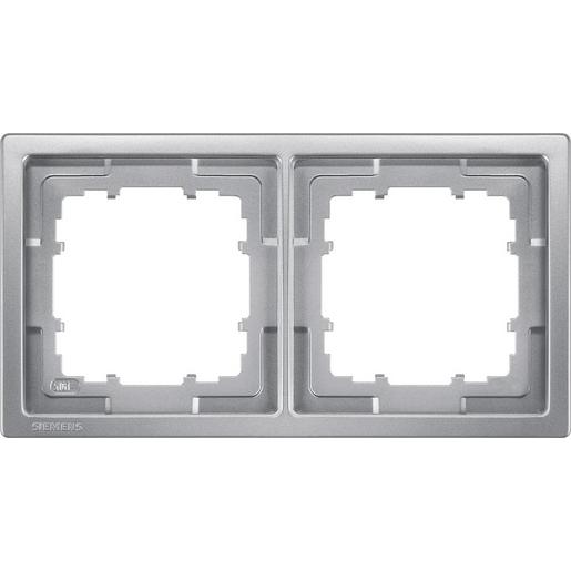 5TG1322-1 DELTA style platinmetallic Rahmen 2-fach