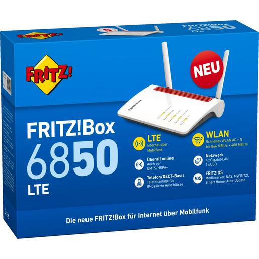 AVM FRITZ!Box 6850 LTE Die FRITZ!Box 6850 LTE sorgt für schnell
