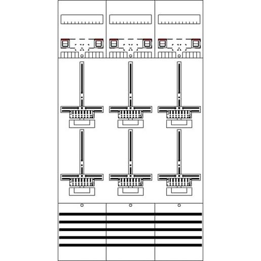 DF39Q6 DF39Q6 Zählerfeld 9RE 6Z vorverdrahtet m
