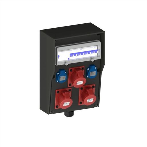 T31Z102C/4F63.03/M32 Wandverteiler Vollgummi 1xCEE32/5, 2xCEE