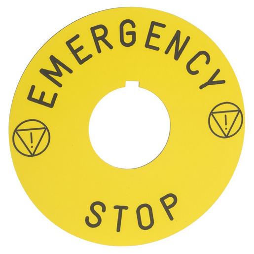9001KN9330 Not-Aus-Schild Ø 60mm, EMERGENCY STOP, f