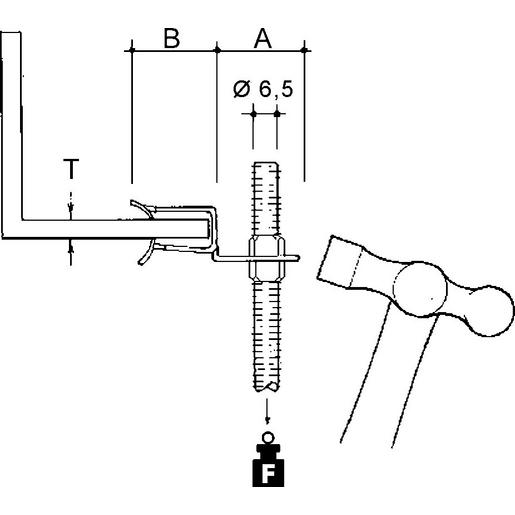 AHB-38 E-KLIPS, Flanschkralle 180°, t=3-8 mm, S
