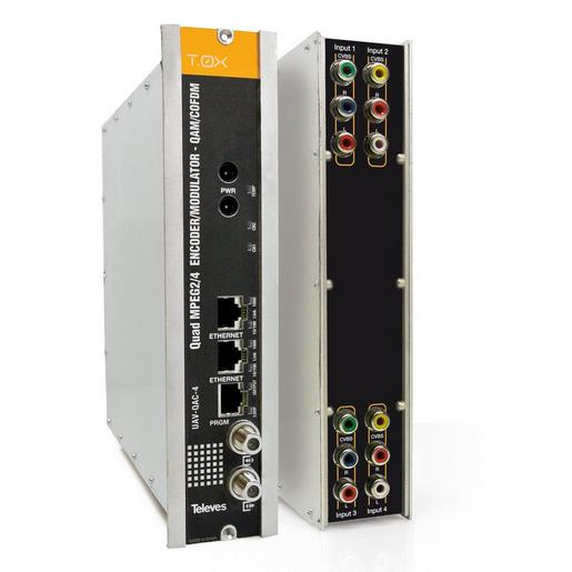 UAV-QAC-4 T-0X - QUAD - Modulator, 4 x AV in QAM o