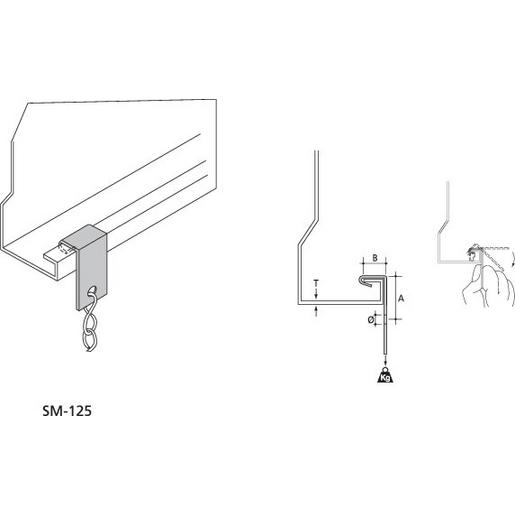 SM-125 Traegerklammer, fuer vertikale Kante bis