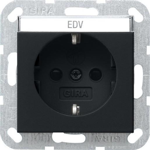 0462005 SCHUKO-Steckd. BSF + SH System 55 Schwar