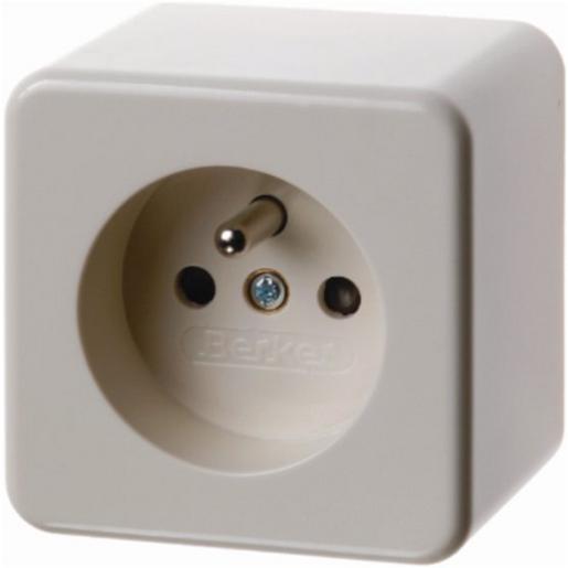 67600640 Steckd. Erdstift, EHBS, AP Trocken weiß