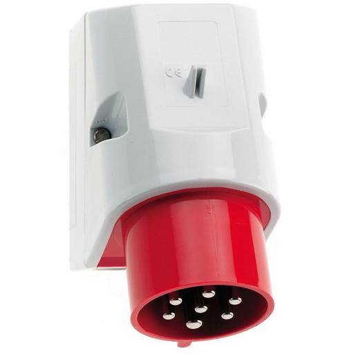 24196 Wandstecker TE 32A 7p 400V 6h, IP44