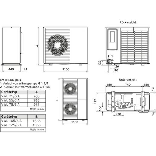 Paket aroTHERM plus VWL 35/6 A uniTOWER VIH QW 190 VAILLANT Paket 4.35 aroTHERM