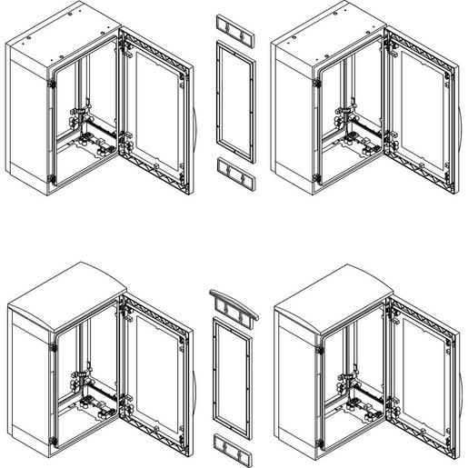 NSYMUPLA204G Horizontaler Anreihsatz für PLA-Gehäuse