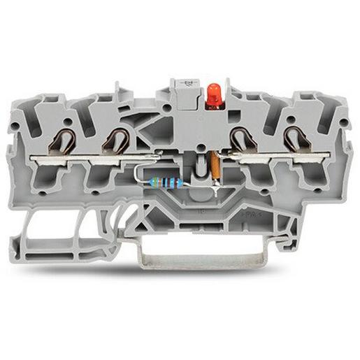 2002-1421/1000-413 Bauelementklemme4 LeiterLED rotgrau