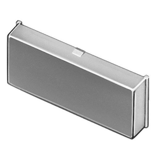 03-908.7 Niederhalter farblos flach 14.4x34.4 Ks