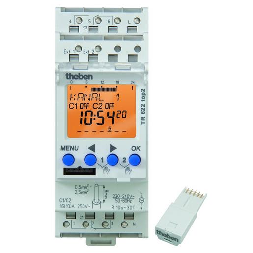 TR 622 top2 Reiheneinbau-Digital-Zeitschaltuhr 2 Kan
