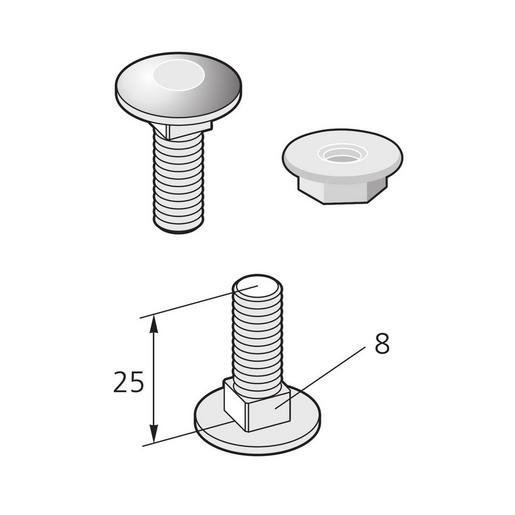 GKX SS 200+200 V4A Schraubensatz bestehend aus:
