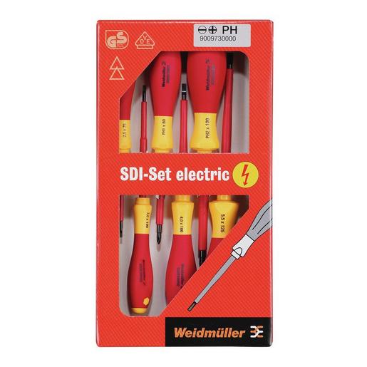 SDI SET S2.5-5.5/PH1/2 Schraubendreher Satz, VDE-iso. Schlitz-