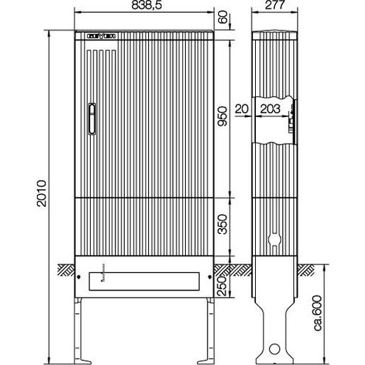 SL207VT Anschlusssäule für Prisma XS-VT_3-FB_BH7