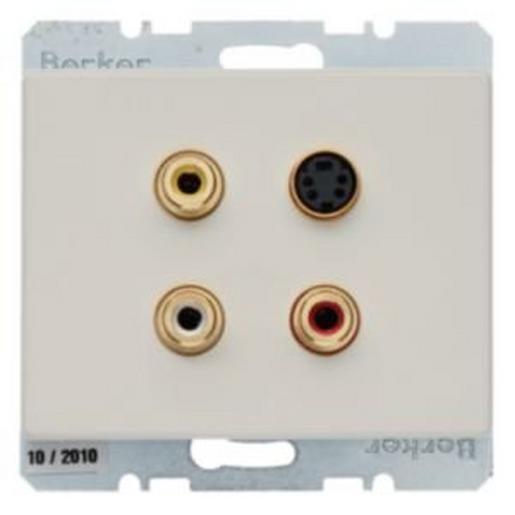 3315320002 3 x Cinch/S-Video Steckdose Arsys weiß