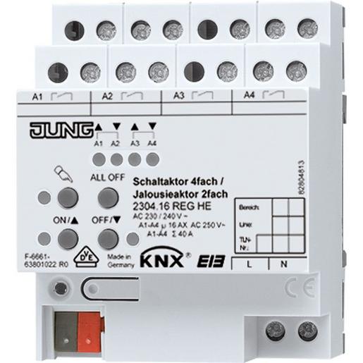 2304.16 REGHE KNX Schaltaktor 4fach, KNX Jalousieaktor