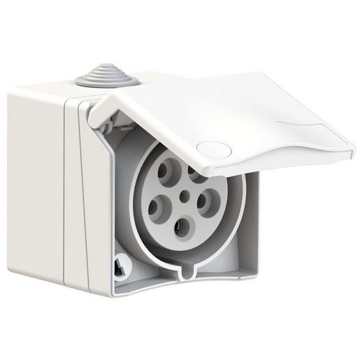 110712 Wandsteckdose 32A 5p 400V 6h, IP44