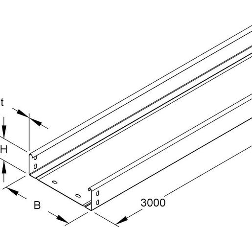 RLUC 60.070 OV Kabelrinne, 60x70x3000 mm, t=0,9 mm, ung