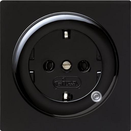 018247 SCHUKO-Steckd. Kontroll S-Color Schwarz