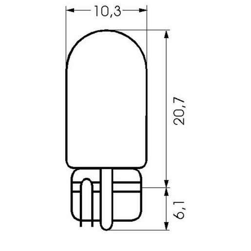 00571203 Glassockel T10 W2,1X9,5d 12V 3W
