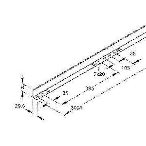 GTW 54 S Trennsteg, 54x3000 mm, mit Befestigungsl
