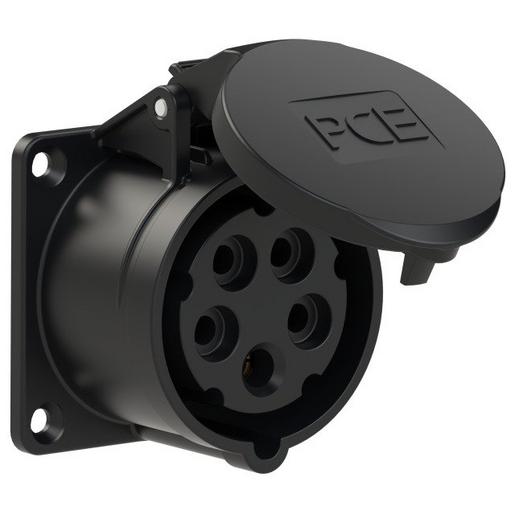 315-6x CEE-Anbausteckdose gerade (70x70mm) 16A