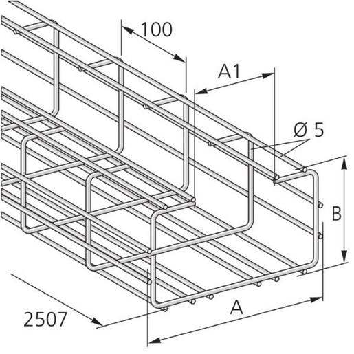 GKX C 120x 80 S Gitterkanal C-Form, 120 x 80 mm