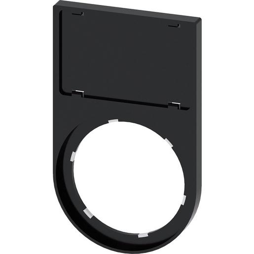 3SU1900-0AS10-0AA0 Schildträger, flach, abgerundet, schwarz