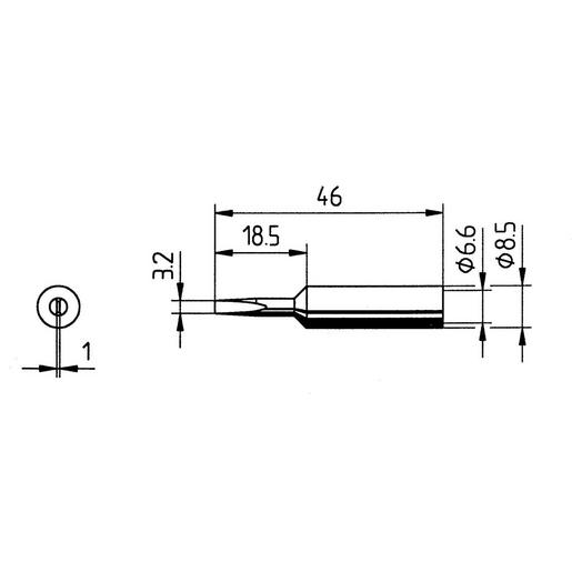 0832EDLF/SB Lötspitze 832EDLF, 3,2 mm