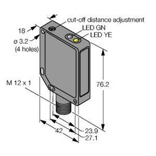 QMT42VP6AFV400Q Opto-Sensor, Reflexionslichttaster mit e