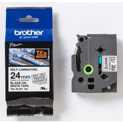 TZESL251 Brother TZe-SL251 weiß/schwarz, 24 mm,
