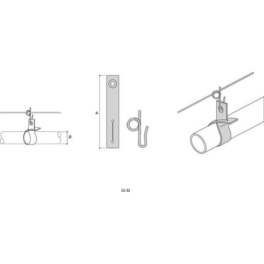 LS-32 Rohrbefestigung für Seile für Rohre bis